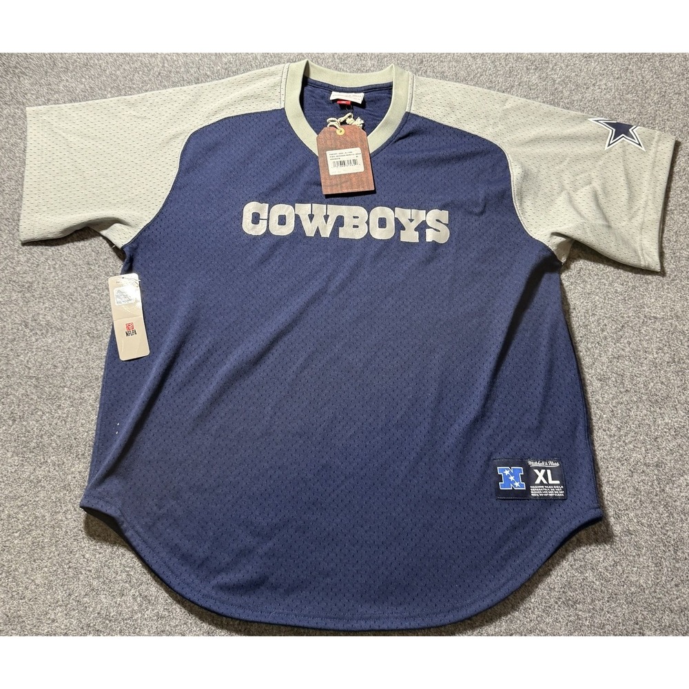 Mens Mitchell & Ness NFL Final Seconds Mesh V-Neck Cowboys Size XL